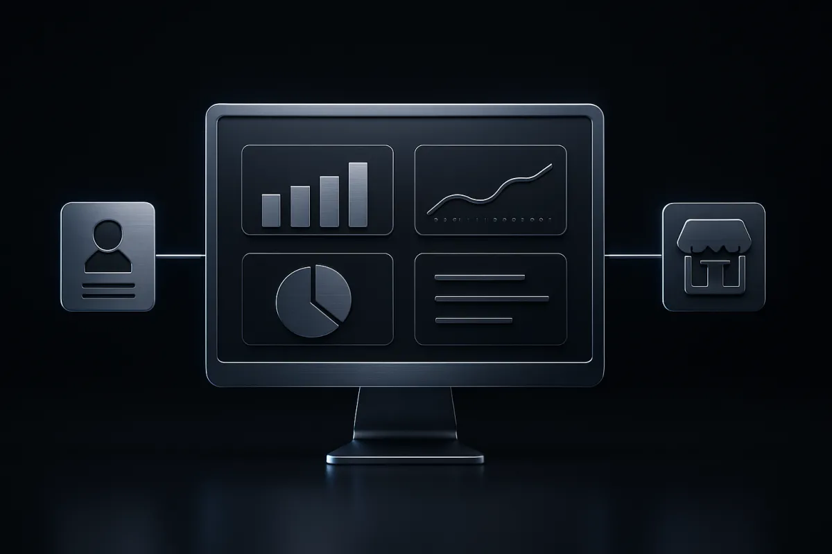 Tableau de bord de conversions relié à un CRM et à une boutique en ligne